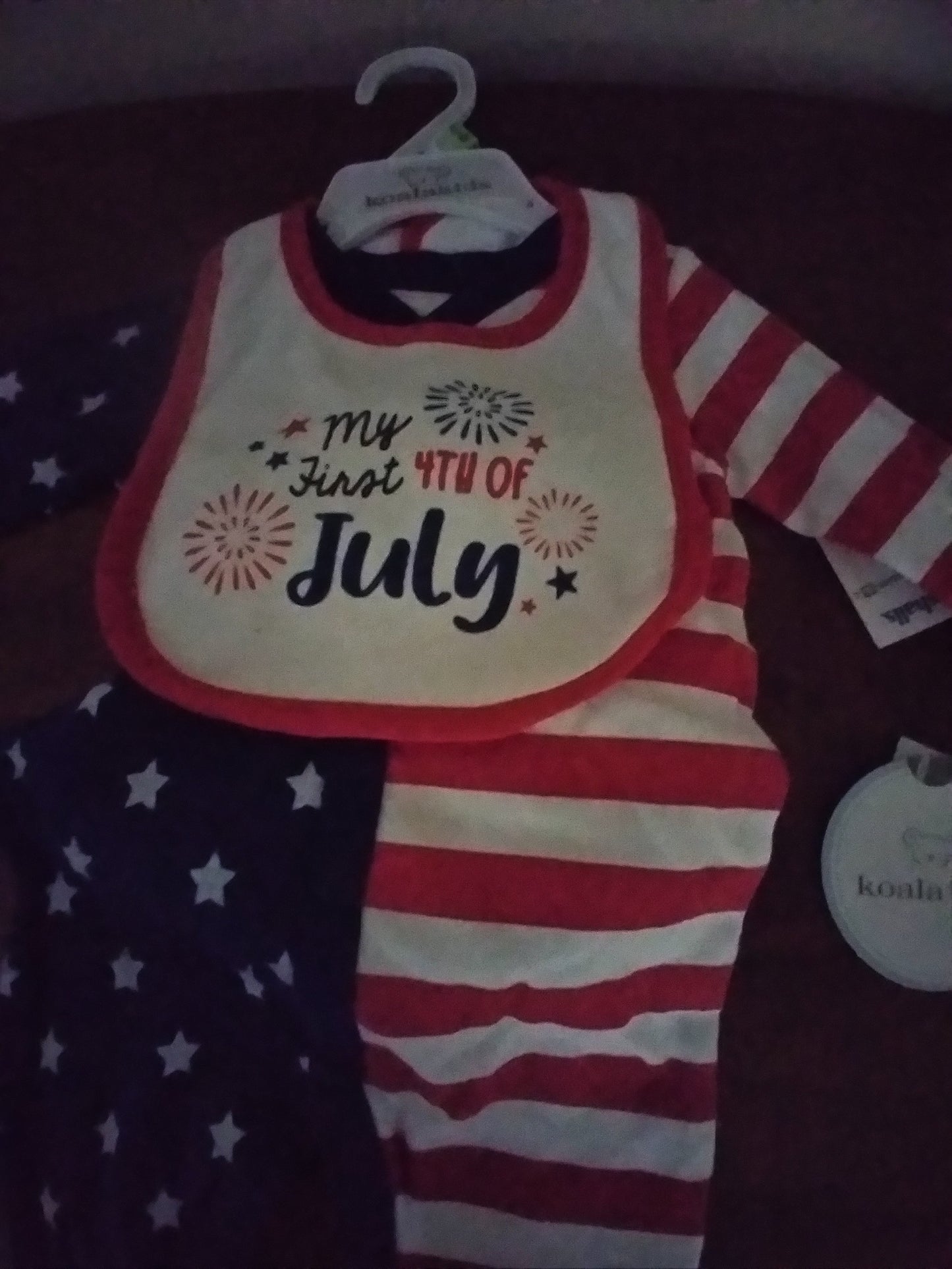 4th of July Footie with Bib