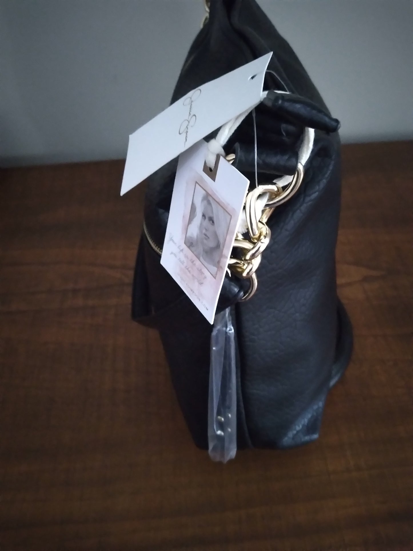 Black Shoulder Bag/ Jessica Simpsons signature handbag