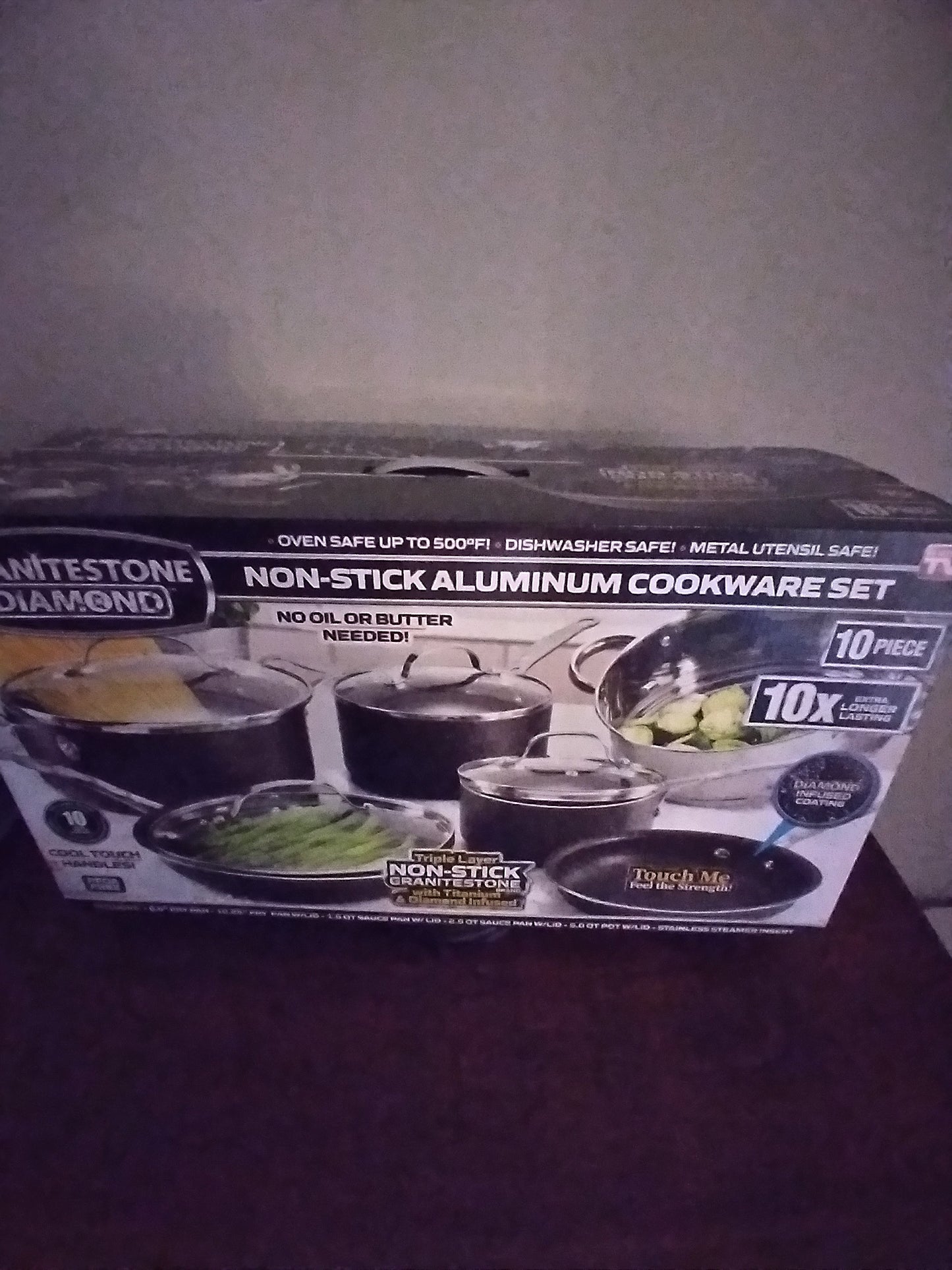 GRANITSTONE DIAMIND 10 PIECE NON STICK ALUMINUM COOKWARE SET