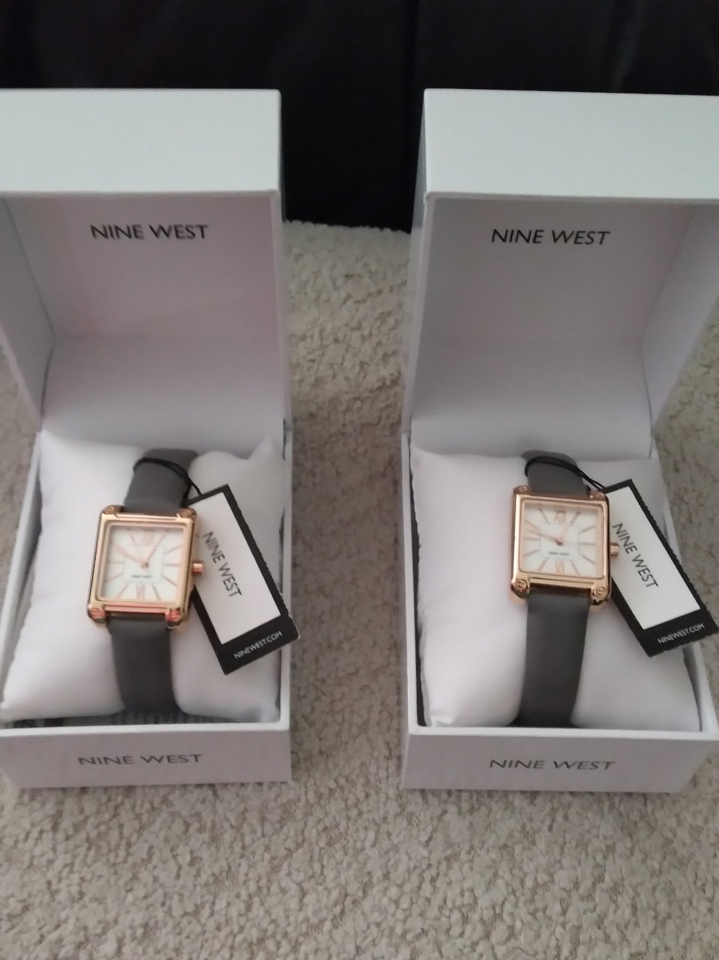 Nine West leather strap watches