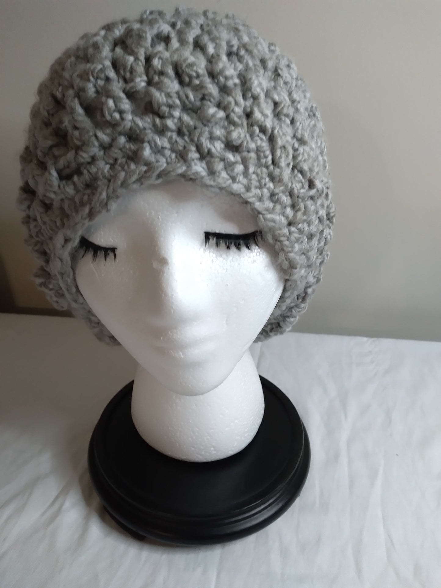 Grey Handmade knitted  Hat
