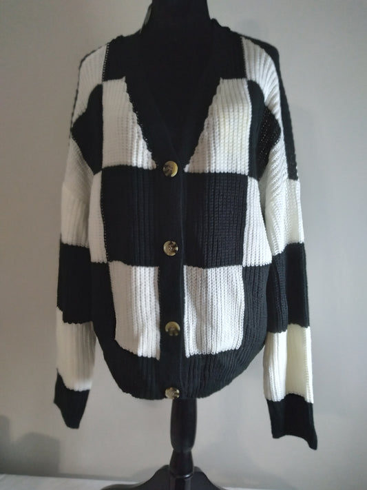 Black and White Blocked Sweater