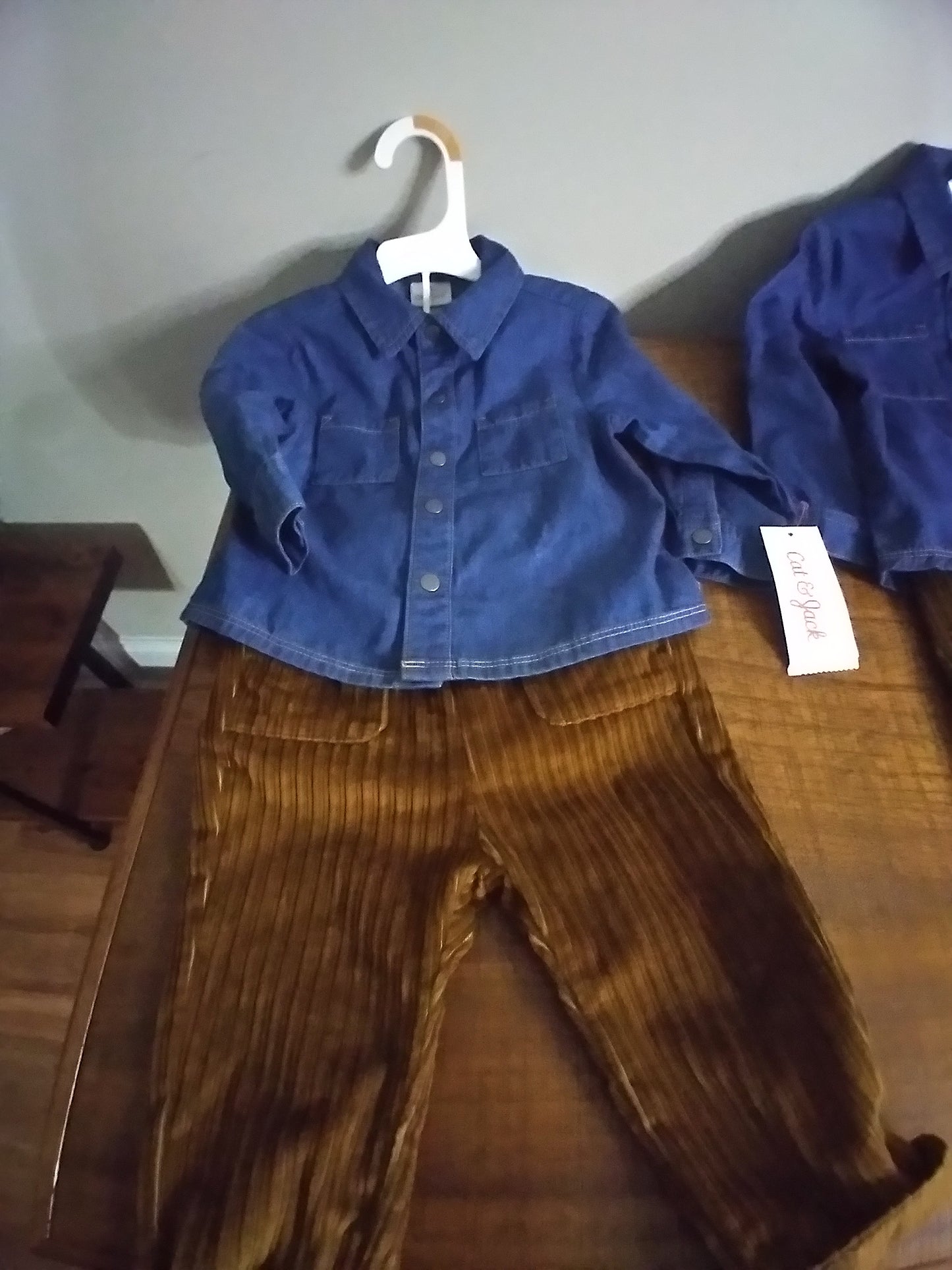 2 piece Jean top and Corduroy pants set