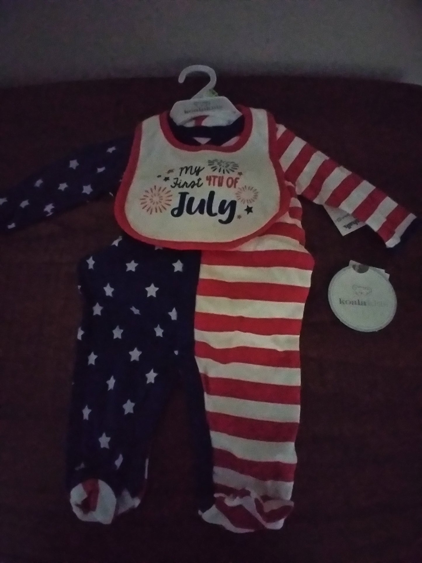 4th of July Footie  with Bib