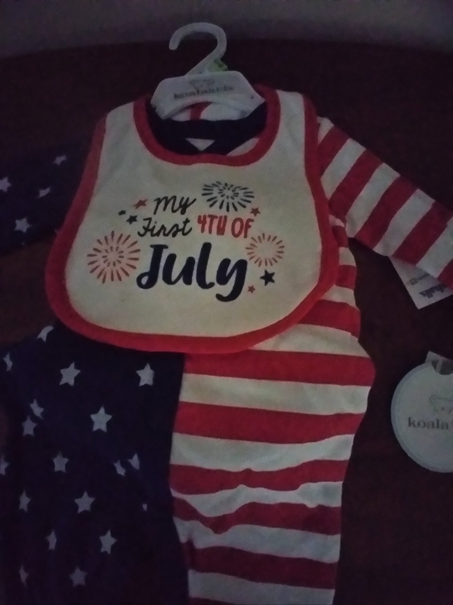 4th of July Footie  with Bib