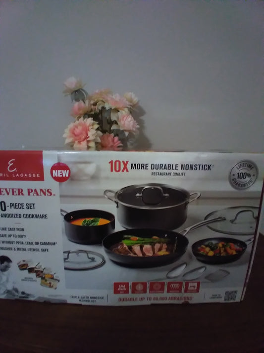 New Emeril Lagasse Forever  Pans 10 Piece Cookware Set