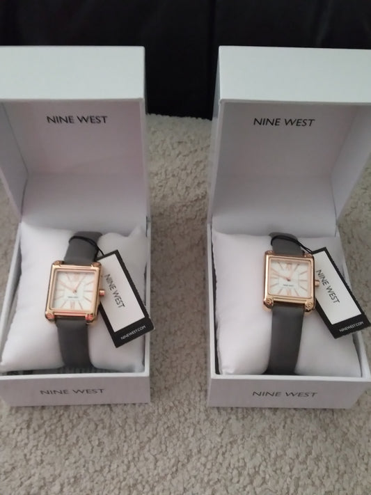 Nine West leather strap watches