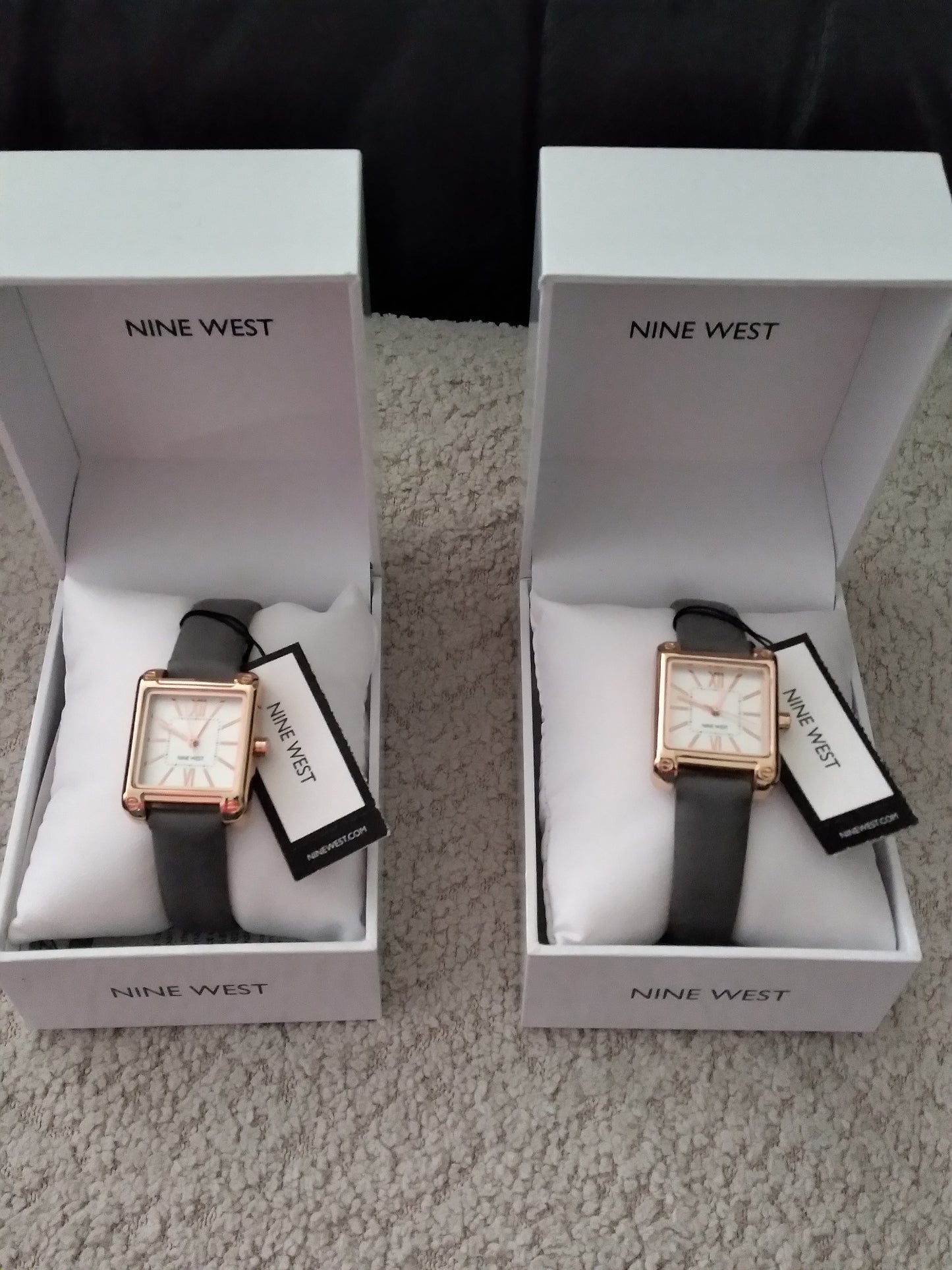 Nine West leather strap watches