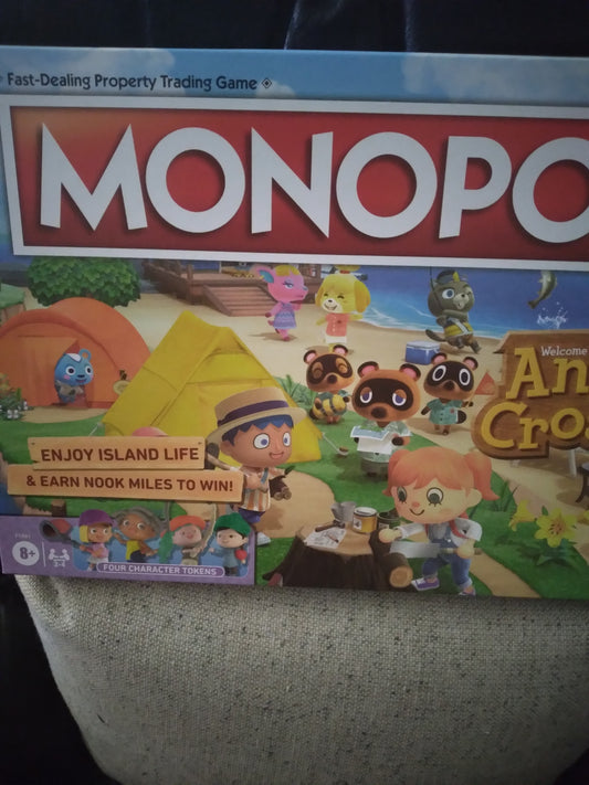 ANIMAL CROSSING  MONOPOLY BOARD GAME NEW HORIZONS ADDITION HASBRO GAMING