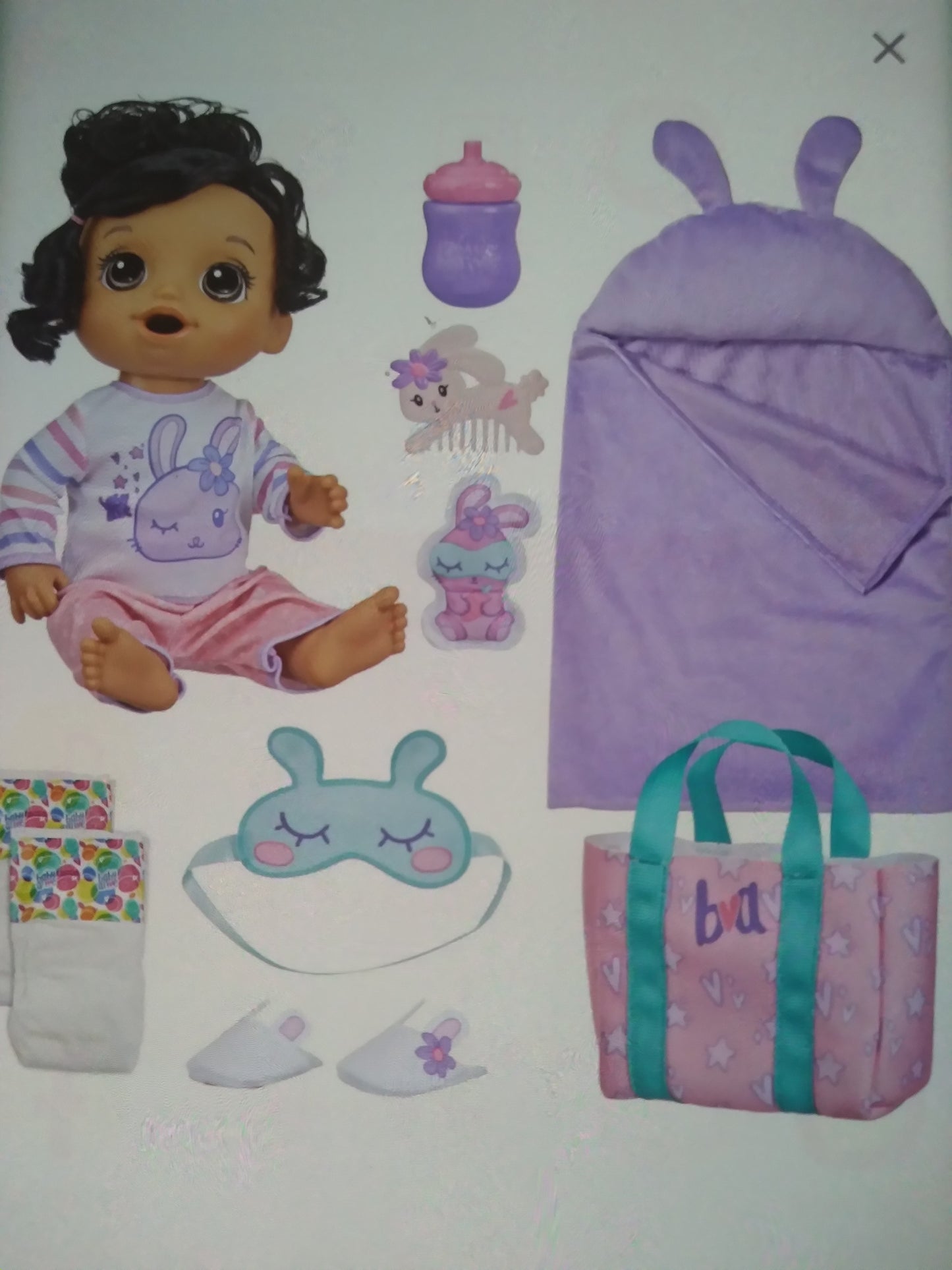 BABY ALIVE BUNNY SLEEP OVER BABY DOLL BEDTIME THEMED 12 INCH DOLL WITH ACCESSORIES