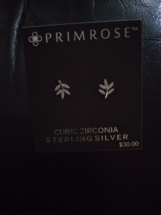 CUBIC ZIRCONIA STERLING SILVER EARRINGS